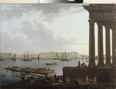 View Of The Winter Palace And The Scholarship In Saint Petersburg, 1795 (oil on canvas)