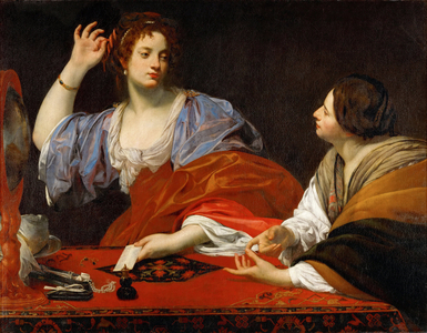 Martha blames her vain sister mary magdalene, c.1621 (oil on canvas)