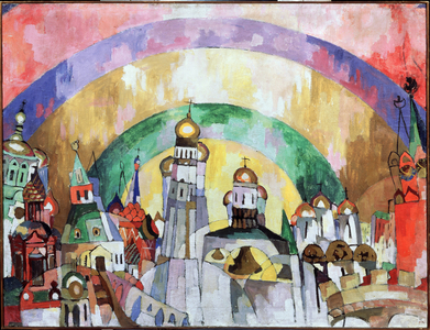 Firmament, Moscow Decorative. (Firmament. Decorative Moscow), 1915 (oil on canvas)