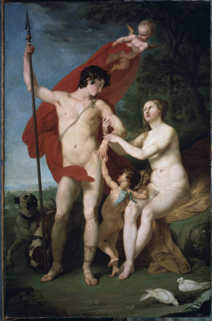 Venus And Adonis, 18th century (oil on canvas)
