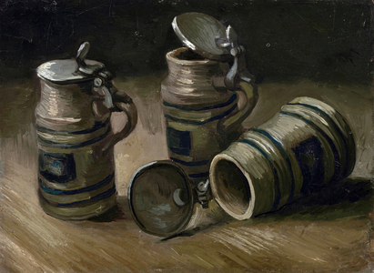 Beer Tankards, 1885 (oil on canvas)