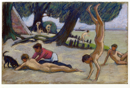 Boys on the beach, c.1895 (pastel)