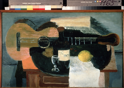 Still life with a guitar, 1930 (oil on canvas)