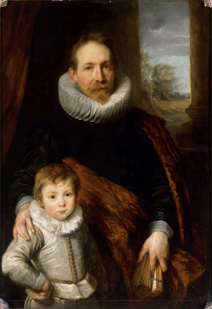 Portrait of a father with his son, also said portrait of President Richardot, c.1618 (oil on canvas)