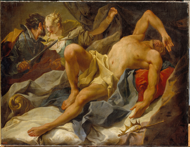 The death of King Candaule (or Sadyatte or Myrsile, king of Lydie, 8th century before JC), c.1720 (oil on canvas)