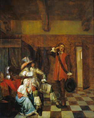 The wearer of bad news - The Bearer of Bad News, c.1655 (oil on wood)