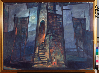 Decor preparatoire pour l'opera "Mazeppa", 1966 (watercolour on cardboard)
