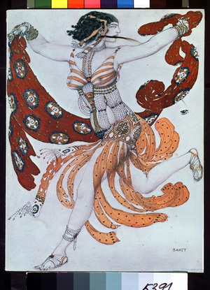 Costume design for the ballet Cleopatra by A.Arensky, 1909 (watercolour and gouache)