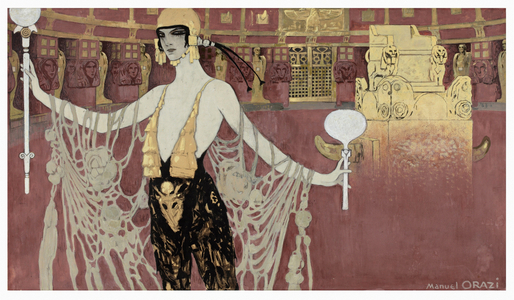 design for the movie L'Atlantide by Jacques Feyder, 1920 (gouache on paper)