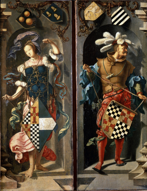 The healer of the blind of Jericho (lateral panel), 1531 (oil on canvas)