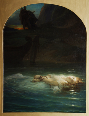 CHRETIENNE NOYEE MARTYRE in the Tiber under the reign of Diocletian (244-311), 1853 (oil on canvas)