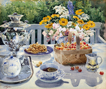 Tea Time (watercolour on paper)