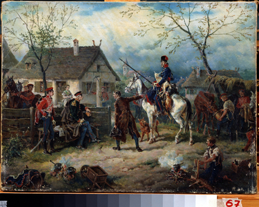 Scene from the russo french war in 1812 (oil on canvas)