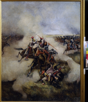 Polish Uhlans Fighting With Cossacks (oil on canvas)