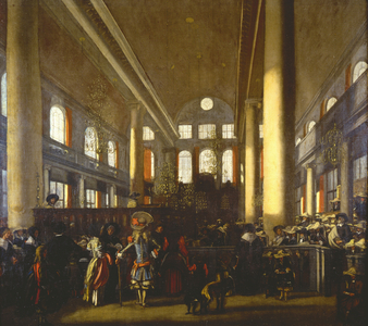 Interior of the Portuguese synagogue in Amsterdam, c.1680 (oil on canvas)