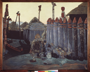 a pagan mound, Middle Age, Ukraine, 1920-30 (tempera on board)