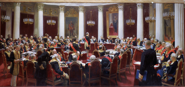 The Formal Session of the State Council on May 7, 1901, in honor of the 100th Anniversary of Its Founding', 1901 (oil on canvas)