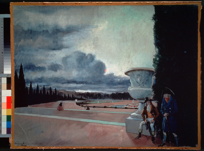 Versailles, 1921 (gouache and pastel on board)
