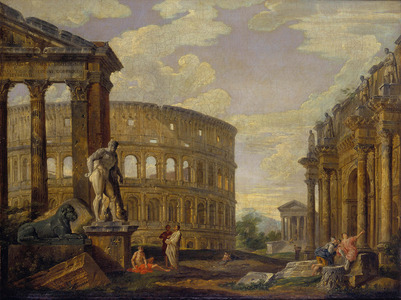 Landscape with Hercules and Ruins of Ancient Rome, 1725 (oil on canvas)
