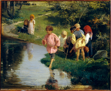 Children Fishing, 1882 (oil on canvas)