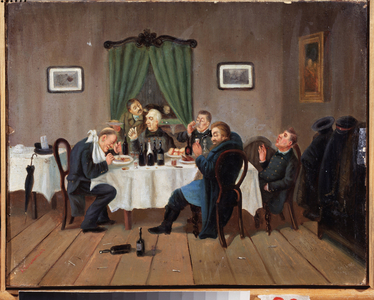 In A Tavern, 19th century (oil on canvas)