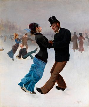 The Ice Skaters, c.1920 (oil on canvas)