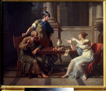 Socrates and Alcibiades at Aspasia, 1801 (oil on canvas)