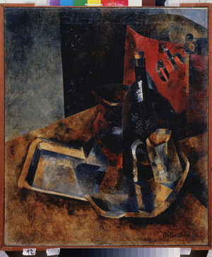 Still life with the black bottle, 1921 (oil on canvas)