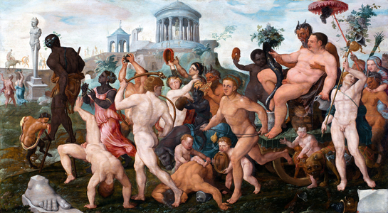 The triumphant procession of Bacchus - The Triummphal Procession of Bacchus, 1536-1537 (oil on wood)