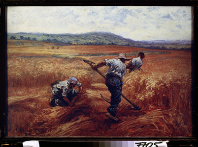 The Mower (The Reiepers) The Harvests, 1910 (pastel paint)