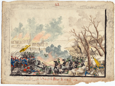 Russo-Turkish War of 1828-29-The Battle of Patnos on October , 1828-29 (watercolour on paper)