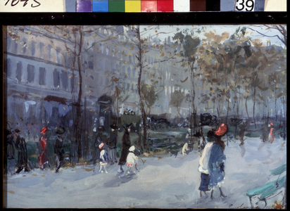 Boulevard in Paris, 1909 (oil on canvas)