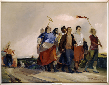 Kolkhoze Women on the Way to the Work, 1933 (oil on canvas)