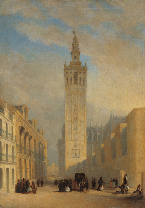 The Giralda Seen from Calle Placentines, c.1836 (oil on canvas)