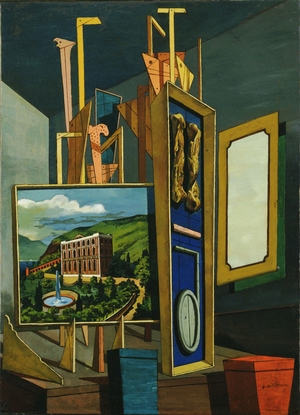 Large Metaphysical Interior, 1917 (oil on canvas)