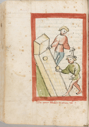Two Men Bowling. From “Der Renner”, 1411-1413 (watercolour)