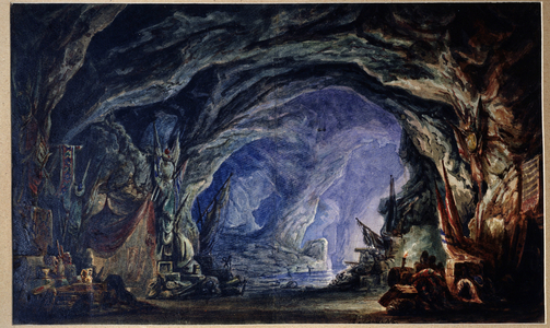 Decor Preparatory for the Ballet The Corsair of Adolphe Adam (1803-1856), 1888 (watercolour on paper)