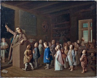 Teaching In The Country School, 19th century (oil on canvas)