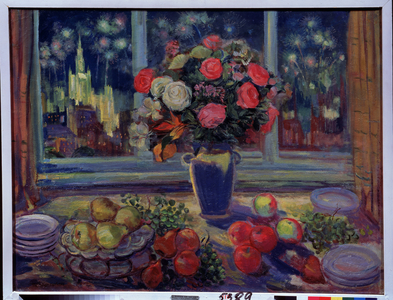 Fireworks at the Victory Day, 1955 (oil on canvas)