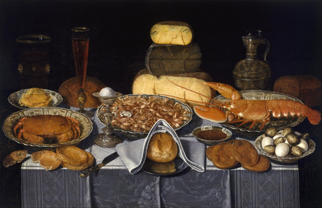 Still Life With Crab, Shrimns and Lobster, c.1637-1640 (oil on wood)