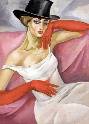 Woman In A Top Hat (Lady In Top Hat) (oil on canvas)