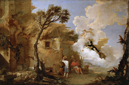 ASTREE (Astrape) leaving the shepherds - The Return of Astraea, c.1640-1645 (oil on canvas)