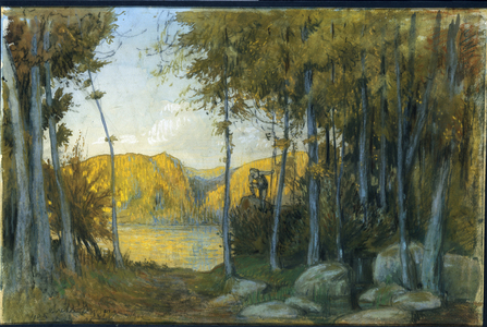 Set Design for 'Götterdämmerung' (le crepuscule des dieux) by Richard Wagner, 1902 (gouache and paster on paper)