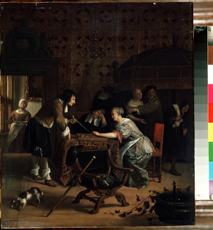 Tric Trac Players, 1667 (oil on wood)