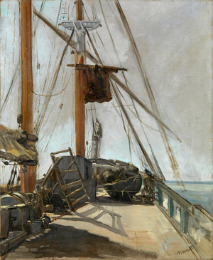 "The deck of a boat", c.1860 (oil on canvas)