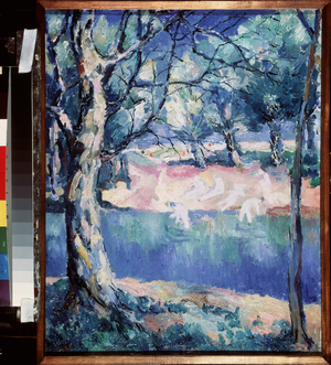 A river in forest, 1908 (oil on canvas)