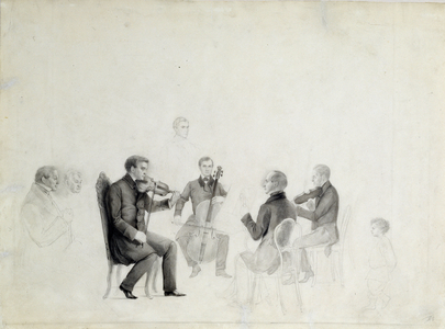 Quartet, 1840 (pencil on paper)