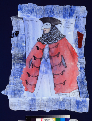 PREPARATION COSTUM FOR THE PIECE OF THEATER "HOFFMANNIADE", 1994 (watercolour on paper)