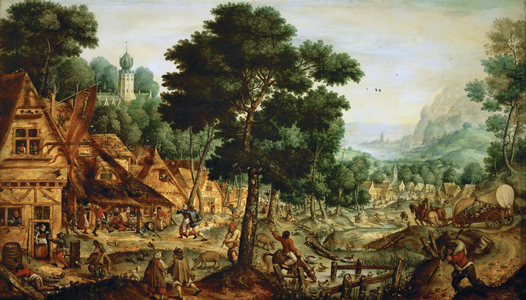 Flemish Village, c.1562 (oil on wood)