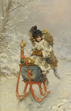 The Sleigh Ride, 19th century (oil on canvas)